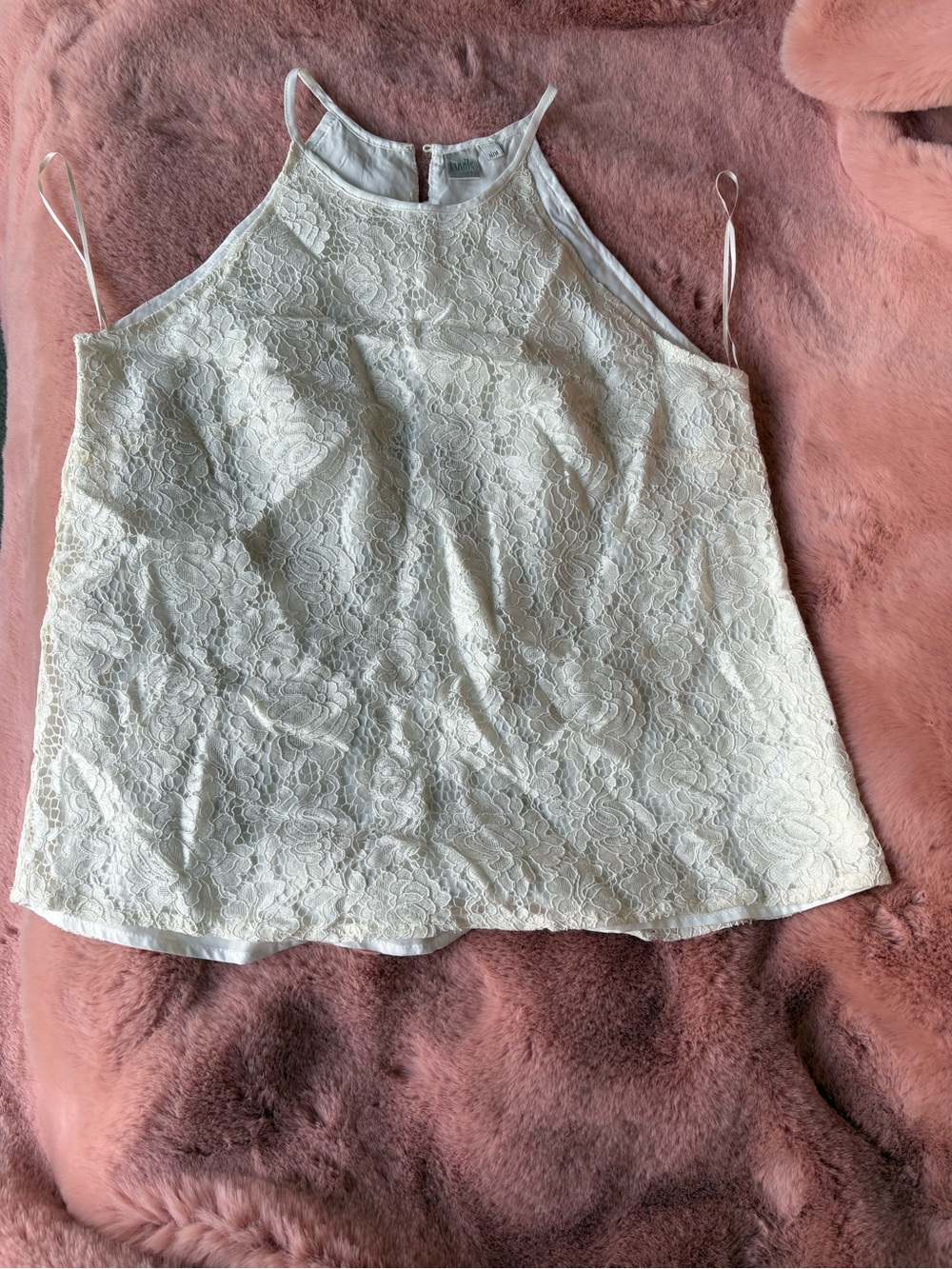 Twik White Lace Halter Cami Top